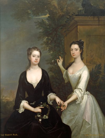 Lady Henrietta y Lady Elizabeth Finch, c.1732 (óleo sobre lienzo) de Charles Jervas