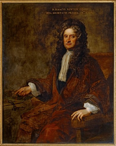 Retrato de Sir Issac Newton (pintura sobre lienzo) de Charles Jervas