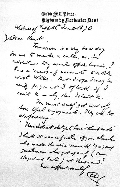 Carta a Charles Kent, escrita desde Gad