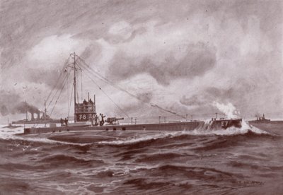 Un submarino en la superficie de Charles John de (after) Lacy