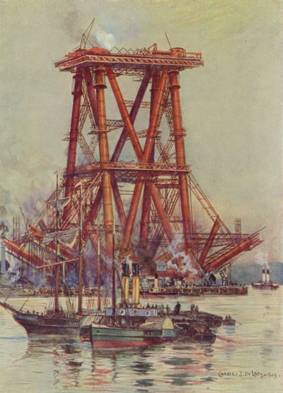 Construyendo el puente de Forth de Charles John de Lacy