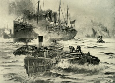 El estallido de la guerra - Transporte saliendo de Inglaterra hacia el Cabo, 1900 de Charles John de Lacy