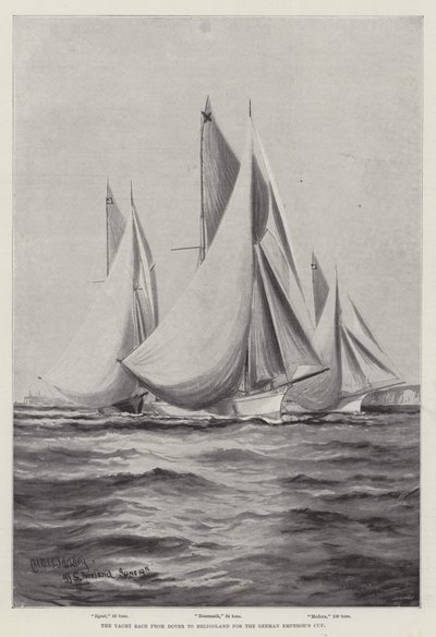 La carrera de yates de Dover a Heligoland por la Copa del Emperador Alemán de Charles John de Lacy
