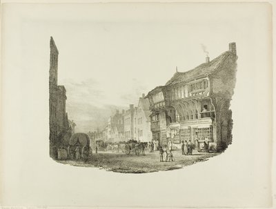 Calle del Puente, Chester, de Impresiones Litográficas de Bocetos de la Naturaleza de Charles Joseph Hullmandel