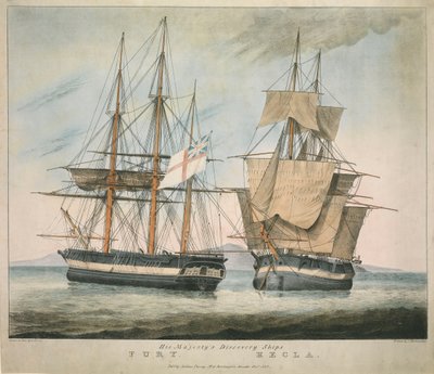 Los buques descubridores de Su Majestad Fury y Hecla de Charles Joseph Hullmandel