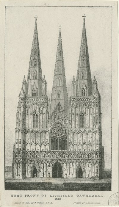 Catedral de Lichfield - Fachada Oeste de Charles Joseph Hullmandel