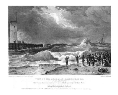 Vista de la tormenta en Scarborough el 17 de febrero de 1836 de Charles Joseph Hullmandel