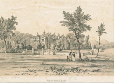 Westwood Hall: litografía tintada de Charles Joseph Hullmandel