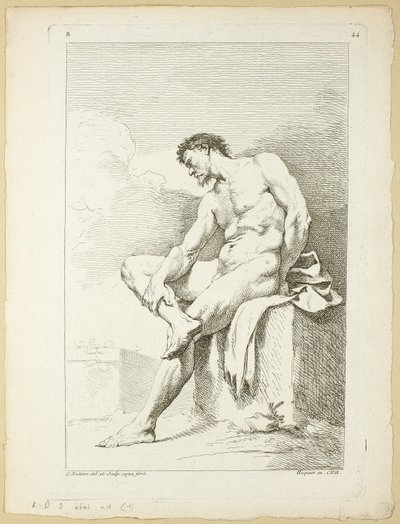 Figura, del Segundo libro de figuras de Academias grabadas en parte por los Profesores de la Academia Real de Charles Joseph Natoire