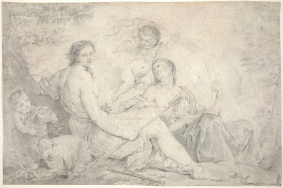 Hestia en un paisaje mítico de Charles Joseph Natoire