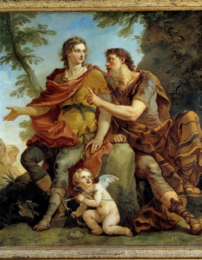 Historia de Telémaco: Telémaco escucha los consejos de Mentor de Charles Joseph Natoire