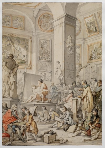 Clase de vida en la Real Academia de Pintura y Escultura, 1746 de Charles Joseph Natoire