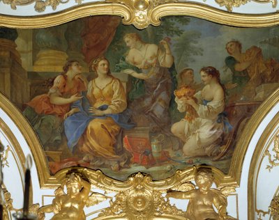 Psique mostrando sus tesoros a sus hermanas de Charles Joseph Natoire