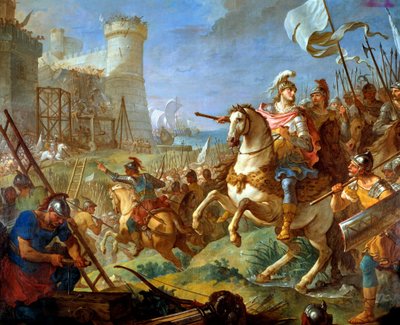 Sitio de la ciudad de Arles por Teodorico II, rey de los visigodos de Charles Joseph Natoire
