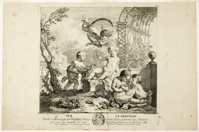 Primavera, lámina uno de Las Cuatro Estaciones de Charles Joseph Natoire