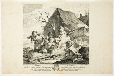 Invierno, placa cuatro de Las Cuatro Estaciones de Charles Joseph Natoire