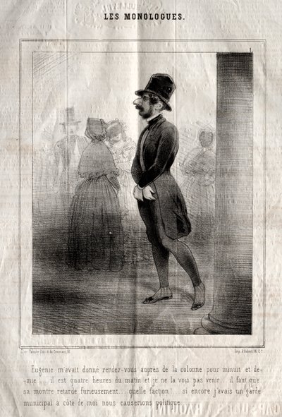 Los Monólogos: Eugenie me había dado cita junto a la columna para las doce y media... de Charles Joseph Traviès de Villers