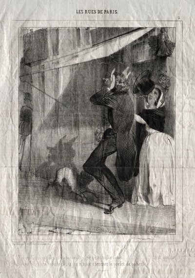 Les Rues de Paris: Ya estamos otra vez con la mecánica de los quinientos mil nombres... algún sombrerero se lo habrá inventado.  ¡O póngame con el Prefecto de Policía! de Charles Joseph Traviès de Villers
