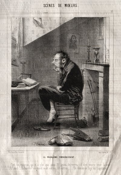 Escenas de costumbres: El problema embarazoso de Charles Joseph Traviès de Villers