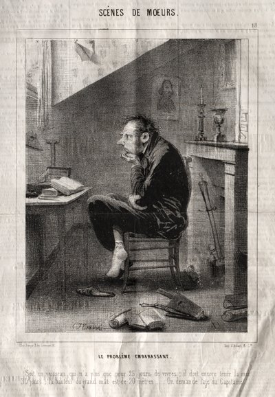 Escenas de costumbres: El problema embarazoso... de Charles Joseph Traviès de Villers