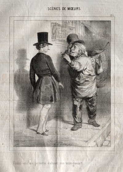 Escenas de costumbres: ¿Me permite encender mi pipa? de Charles Joseph Traviès de Villers