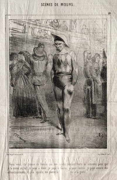 Escenas de costumbres: ¿Ves, esa Pamela que me adula toda la semana para que la lleve al baile...? de Charles Joseph Traviès de Villers