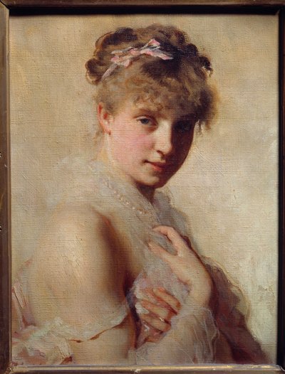 Retrato de una niña de Charles Joshua Chaplin