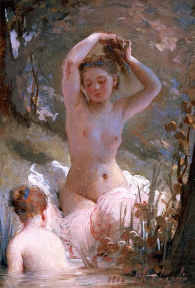 Dos chicas bañándose, 1864 de Charles Joshua Chaplin