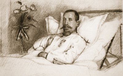 Un líder herido que Sir Ian Hamilton ha llamado una calamidad: General Gouraud, en el hospital en París, de The Illustrated War News de Charles Jules Duvent