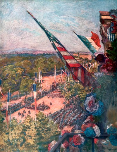 Gran desfile de la victoria, Avenida de la Gran Armada, París, Francia, 14 de julio de 1919 de Charles Jules Duvent