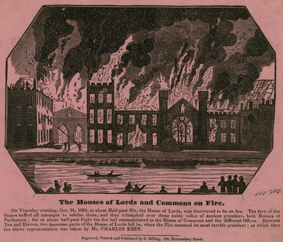 Las Casas de los Lores y los Comunes en llamas, 16 de octubre de 1834 de Charles Keene