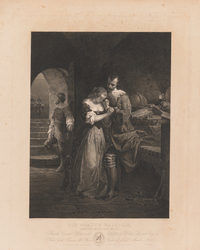 Sir Walter Raleigh despidiéndose de su esposa de Charles Kennedy Burt