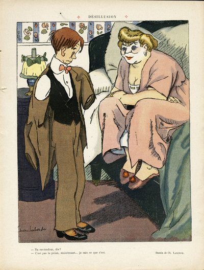 Ilustración de Chas-Laborde (1886-1941) en Le Lire, 30/11/12 - Desilusión - Prostitución de Charles Laborde