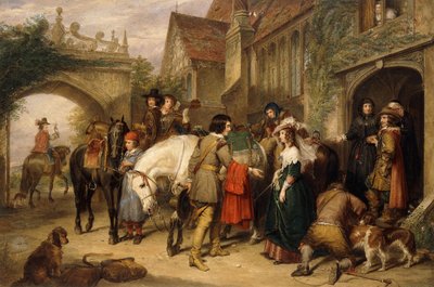 La partida de Carlos II de Bentley en Staffordshire, la casa del coronel Lane de Charles Landseer