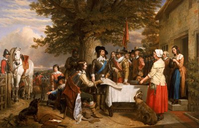La víspera de la batalla de Edge Hill, 1642, 1845 de Charles Landseer
