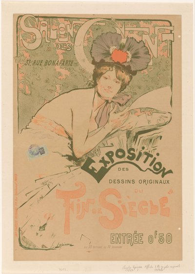 Cartel para una exposición del Salon des Cent
Salón de los Cien Exposición de dibujos originales de "fin de siècle" (título en el objeto) de Charles Lapierre