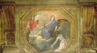 Techo del Hôtel de La Rivière (detalle de Psique rogando a Juno, 1653) de Charles Le Brun