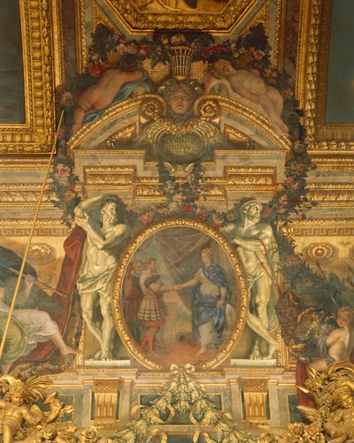 (detalle) de las decoraciones de Charles Le Brun, Salón de los Espejos, Palacio de Versalles (Patrimonio de la Humanidad de la UNESCO) de Charles Le Brun
