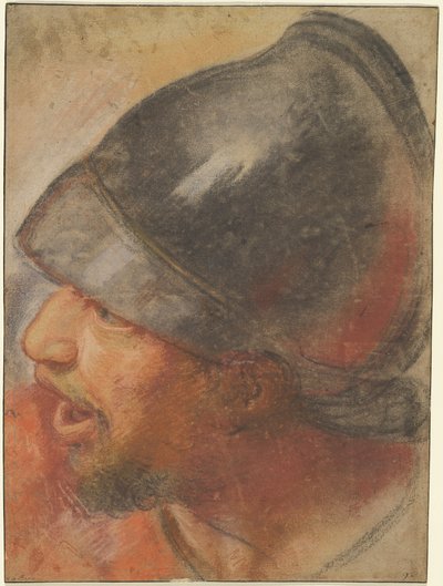 Estudio de cabeza de un soldado macedonio de Charles Le Brun