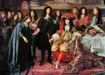 Luis XIV crea la Academia de Ciencias ... de Charles Le Brun