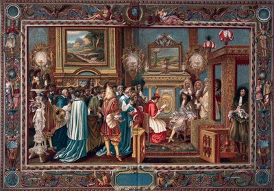 Audiencia de Luis XIV al embajador papal Sigismondo Chigi de Charles Le Brun