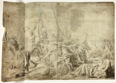 Moisés sacando agua de la roca de Charles Le Brun