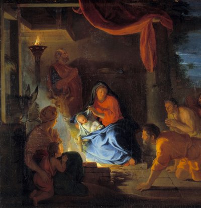 La Adoración de los Pastores (detalle) de Charles Le Brun