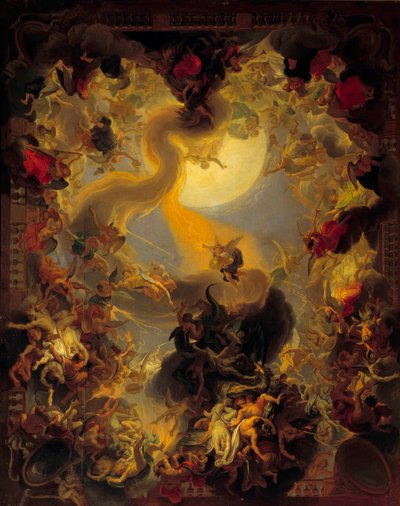 La caída de los ángeles rebeldes de Charles Le Brun