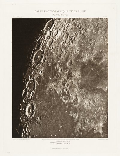Carte photographique de la lune, planche I.A (Carta fotográfica de la Luna, plancha I.A),11 de octubre de Charles le Morvan