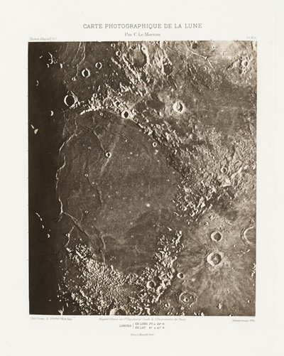 Carte photographique de la lune, planche IX.A (Carta fotográfica de la Luna, plancha IX.A),21 de octubre de Charles le Morvan