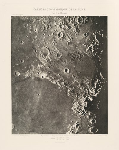 Carta fotográfica de la Luna, lámina IX,27 de abril de Charles le Morvan