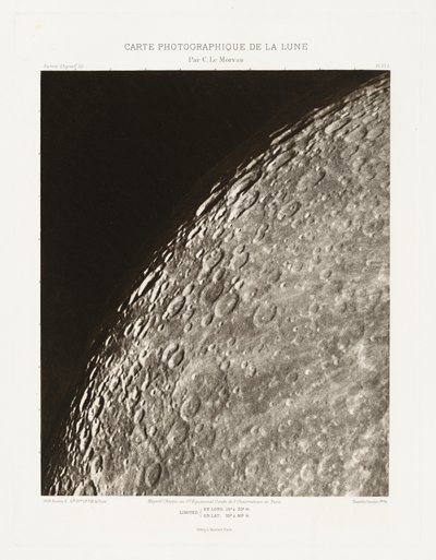 Carte photographique de la lune, planche VI.A (Carta fotográfica de la Luna, plancha VI.A),6 de febrero de Charles le Morvan