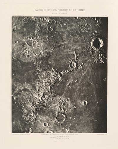 Carta fotográfica de la Luna, lámina XIII,6 de febrero de Charles le Morvan