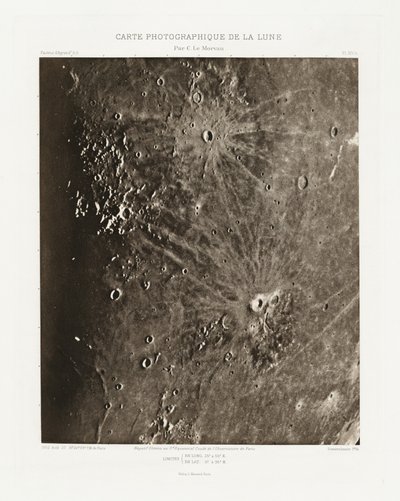 Carte photographique de la lune, planche XIV.A (Carta fotográfica de la Luna, plancha XIV.A),27 de agosto de Charles le Morvan